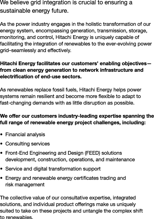 We believe grid integration is crucial to ensuring a sustainable energy future. As the power industry engages in the ...